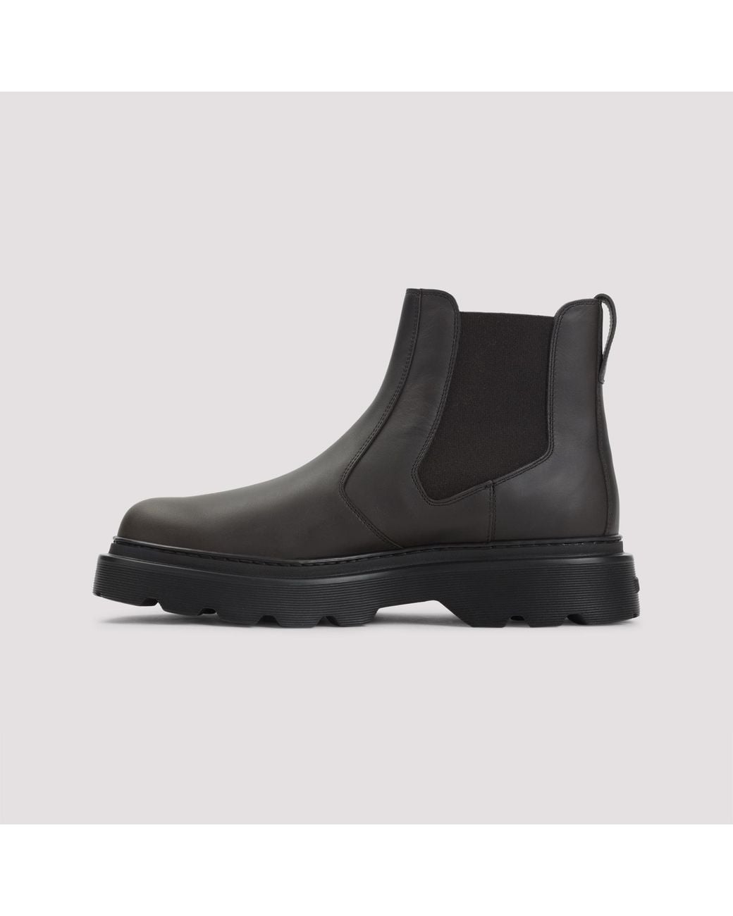 Tod's Black Round Toe Slip-On Ankle Boots for men