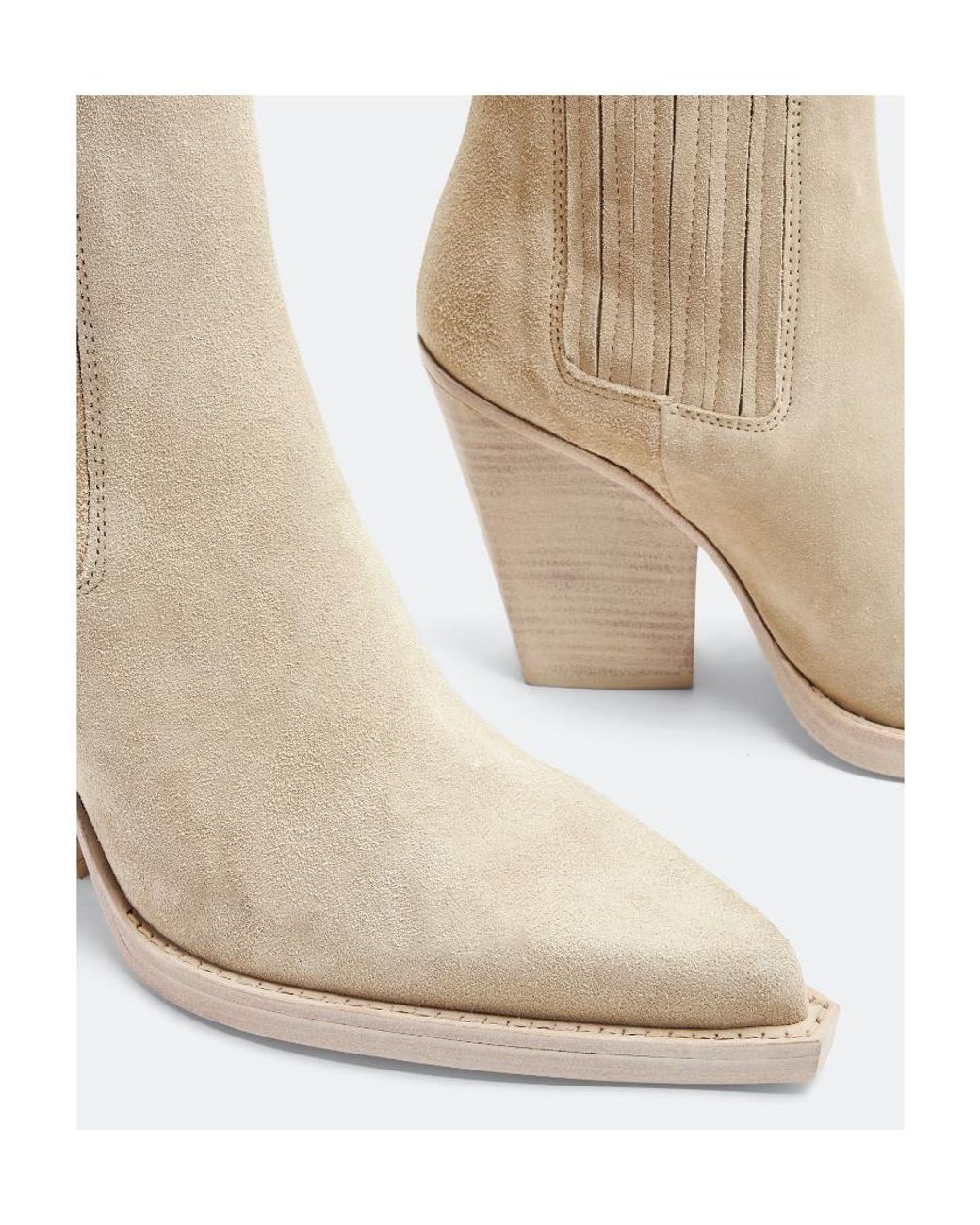 Paris Texas Natural Logo Thick Heel Short Boots