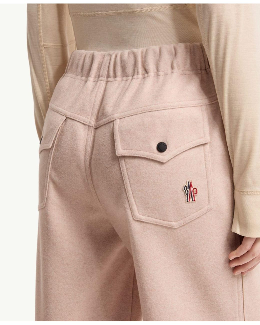 Moncler Pink Grenoble Drawstring Flannel Pants