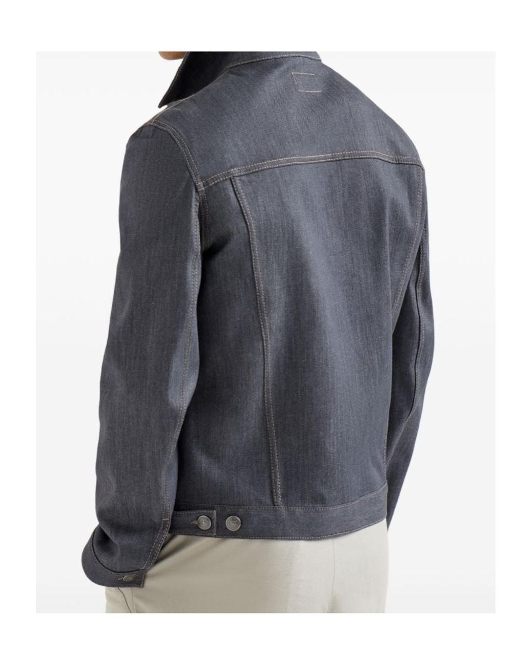 Brunello Cucinelli Blue Denim Four-Pocket Jacket for men