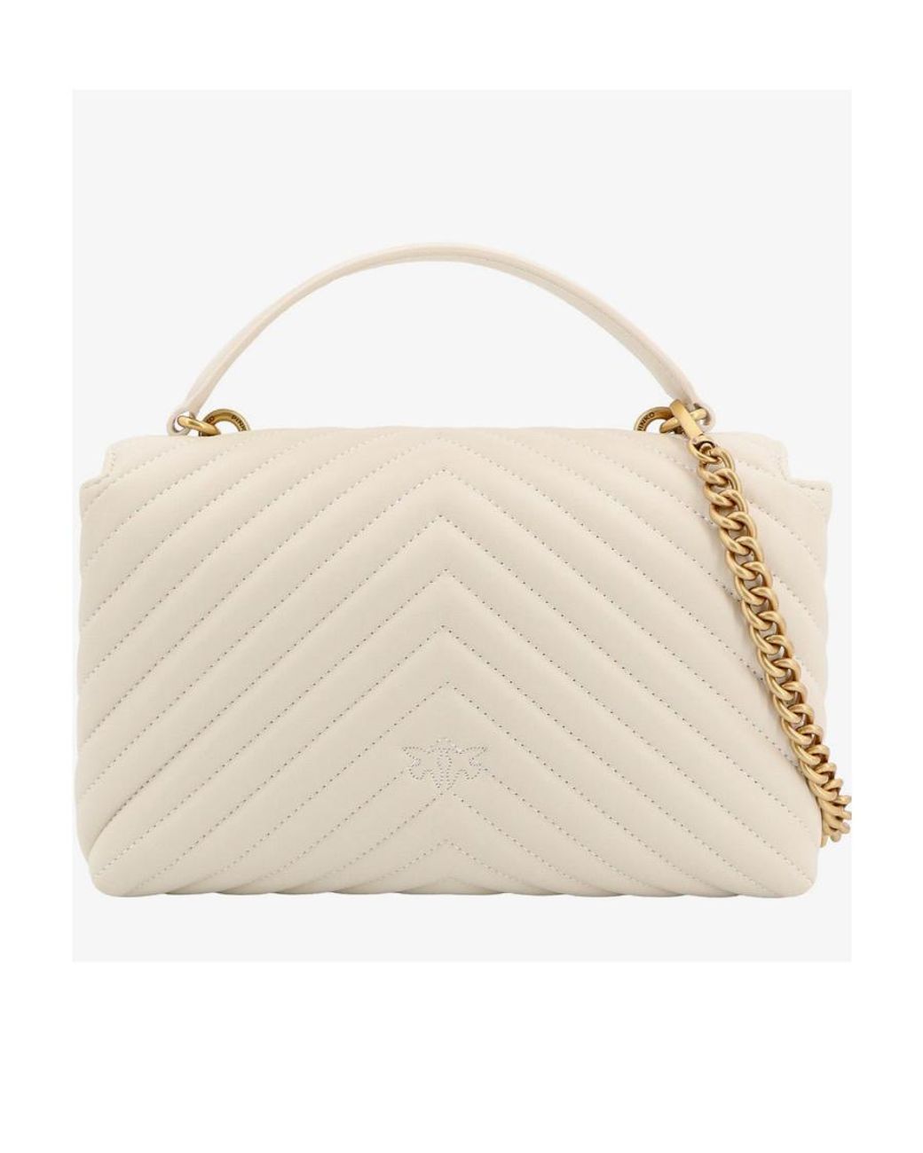 Pinko Brown Classic Lady Love Chevron Puffer Tote Bag