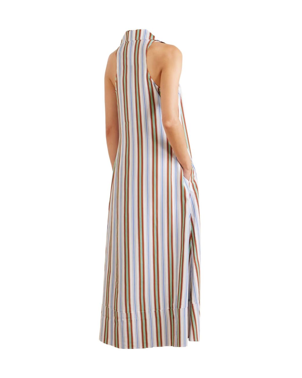 Rosie Assoulin White Striped Shirt Dress