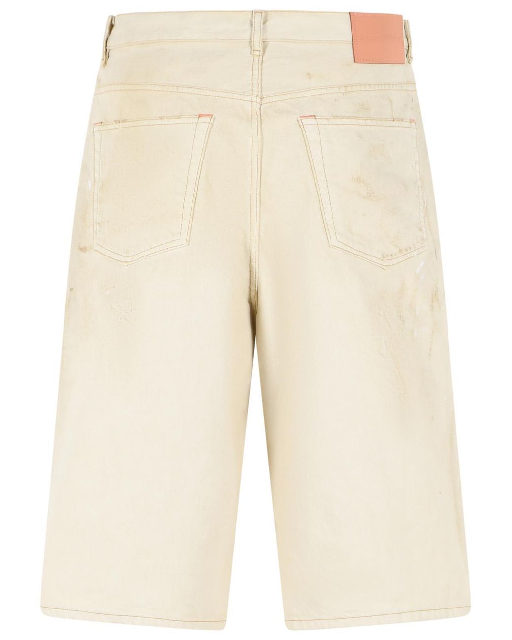 Acne Natural Distressed Patch Shorts for men