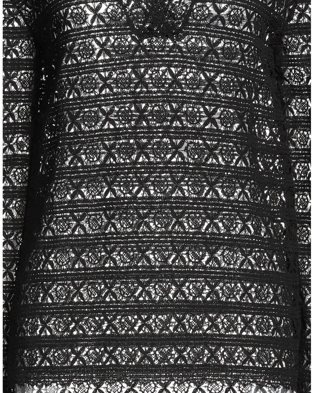 Saint Laurent Black Minimalist Longsleeve Lace Top