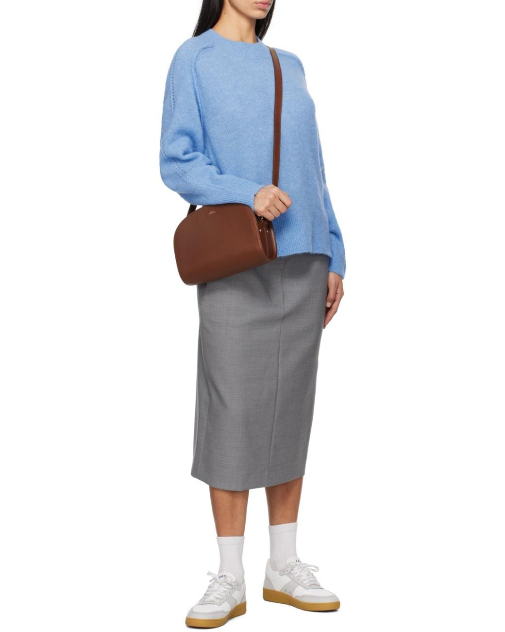A.P.C. Brown Demi Lune Crossbody Bag