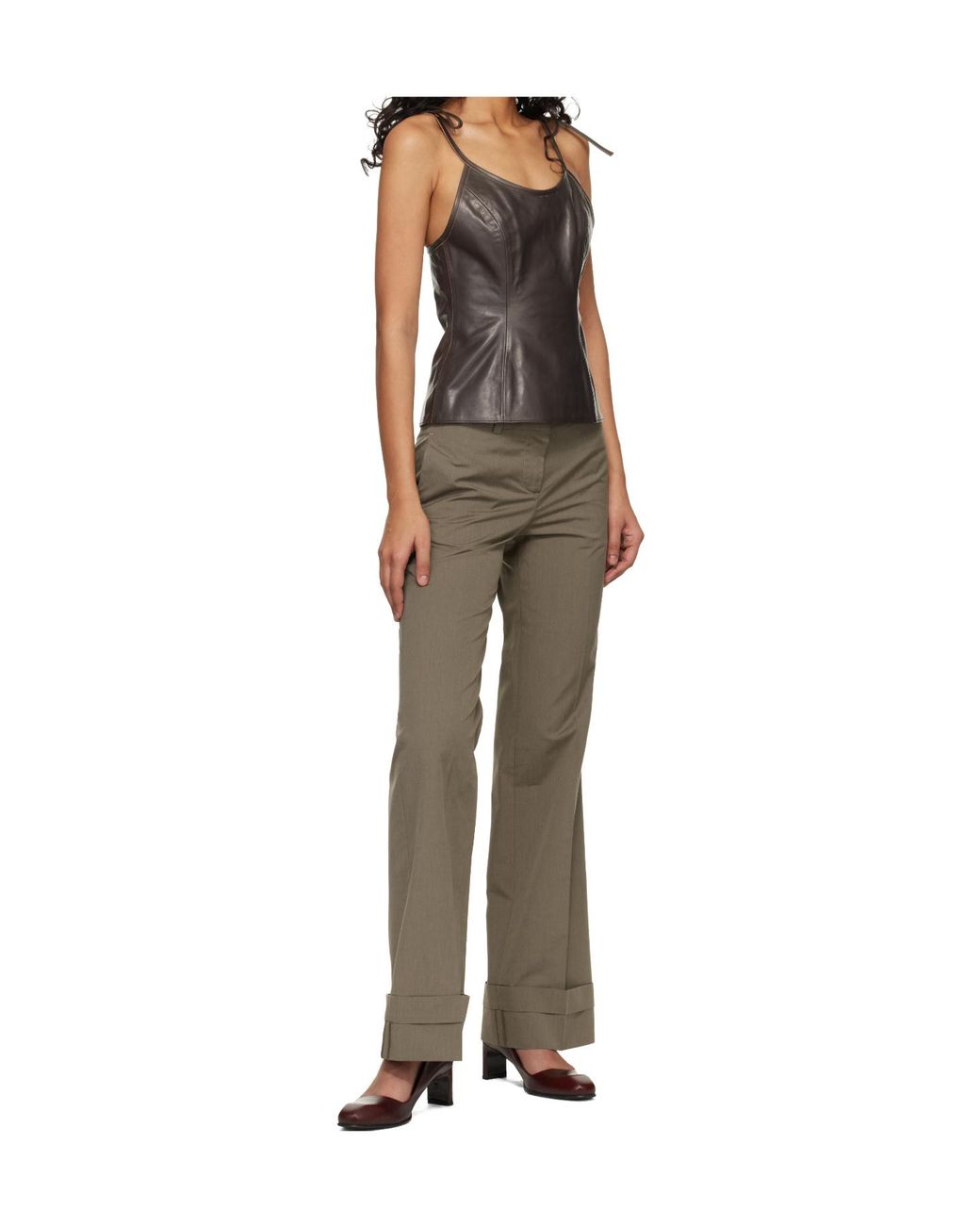 Our Legacy Green Wool Blend High-Waisted Casual Pants