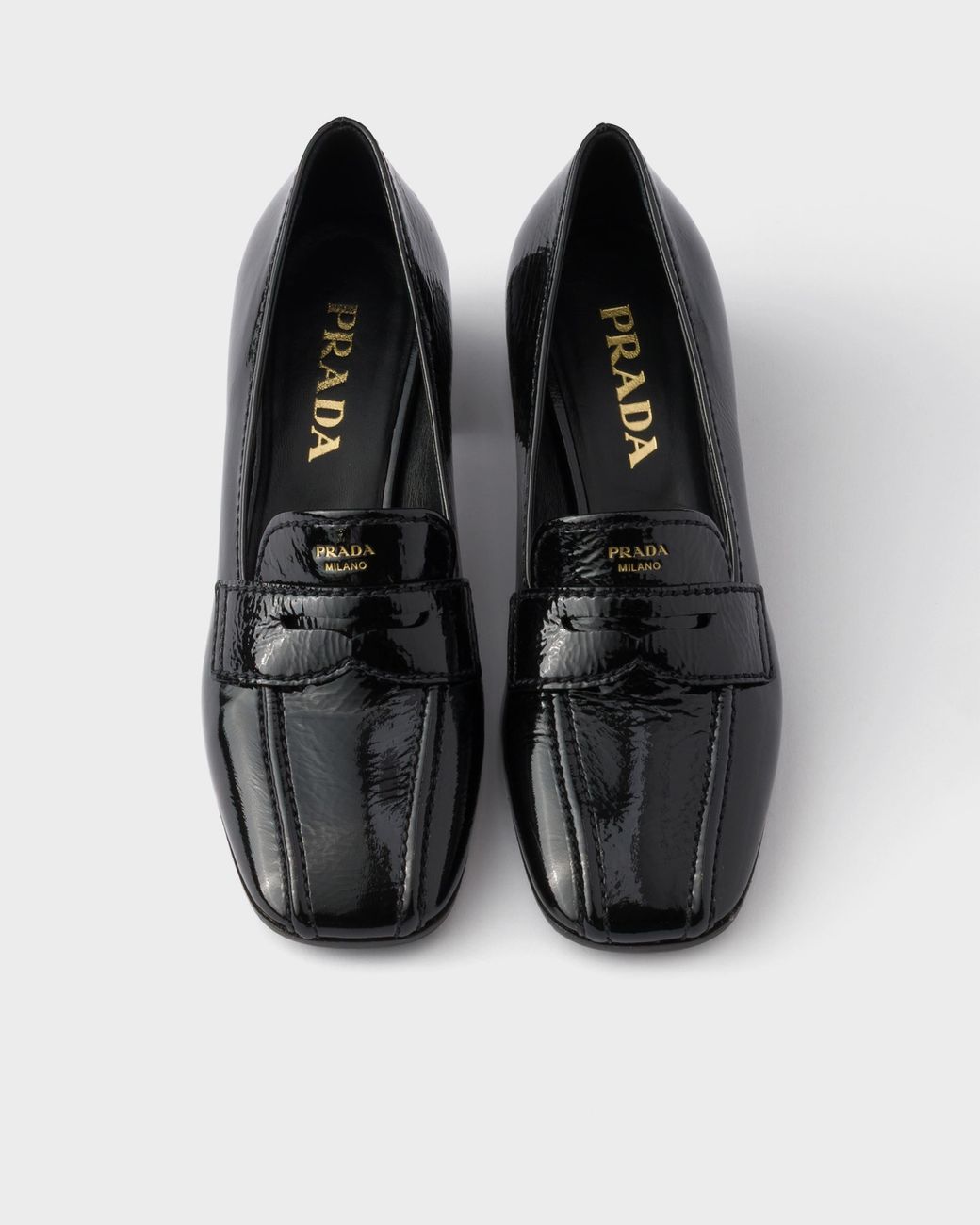 Prada Black Patent Leather Loafers