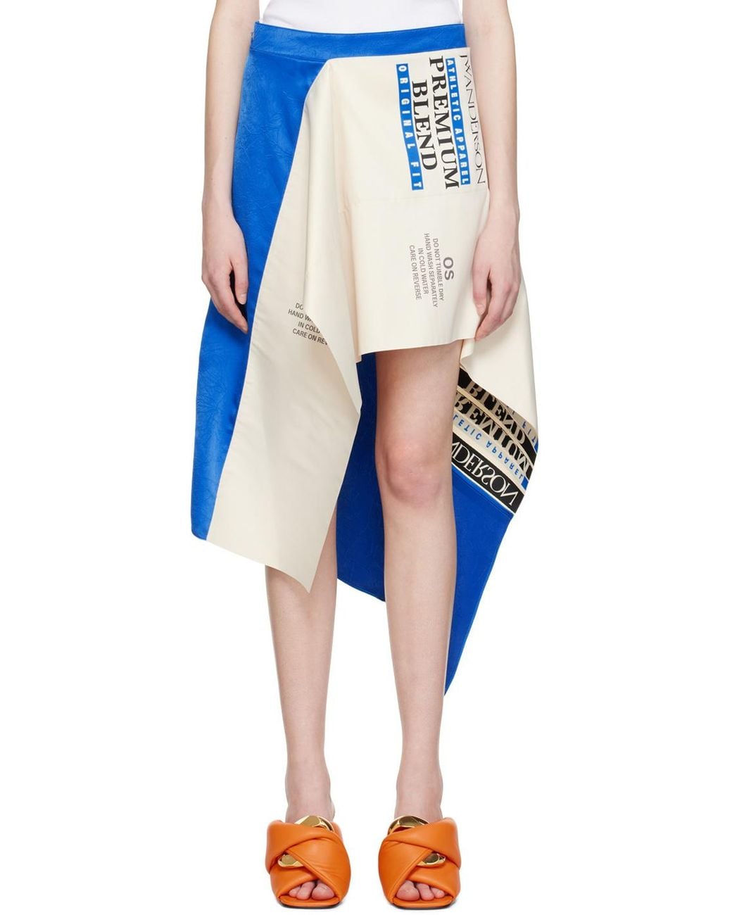 J.W. Anderson Blue Graphic-Print Asymmetric Skirt