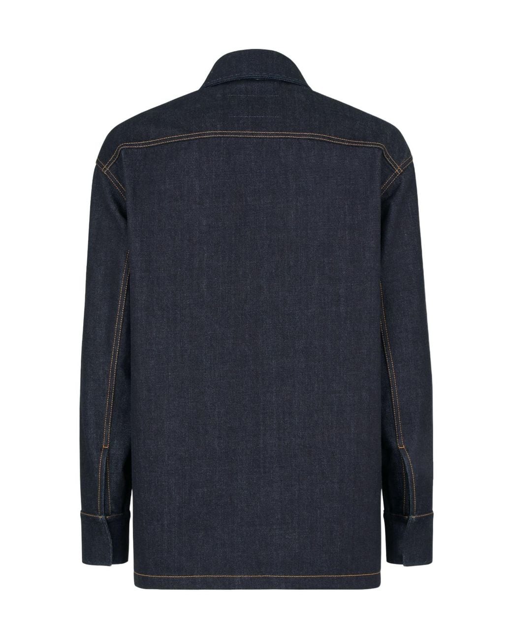 Fendi Blue Logo Embroidered Denim Jacket for men