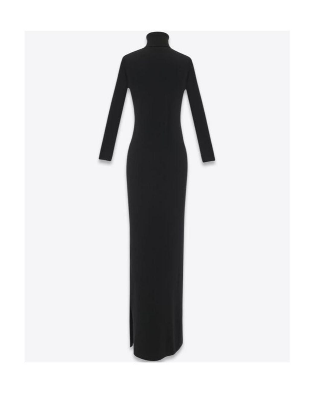 Saint Laurent Black Long Turtleneck Dress