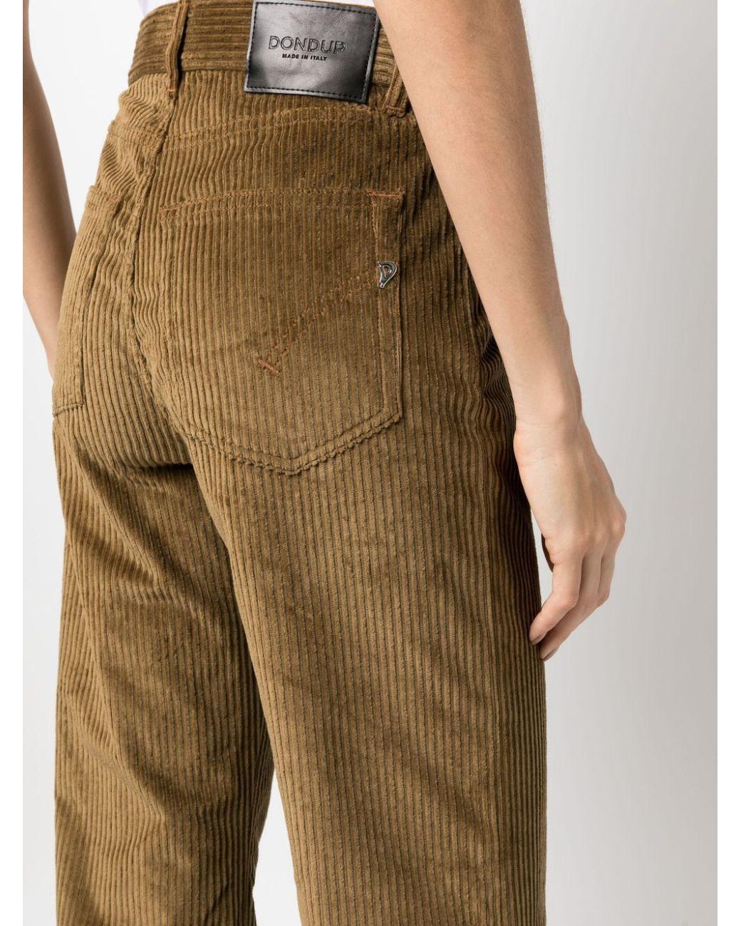 Dondup Natural Logo-Patch Corduroy Flared Trousers