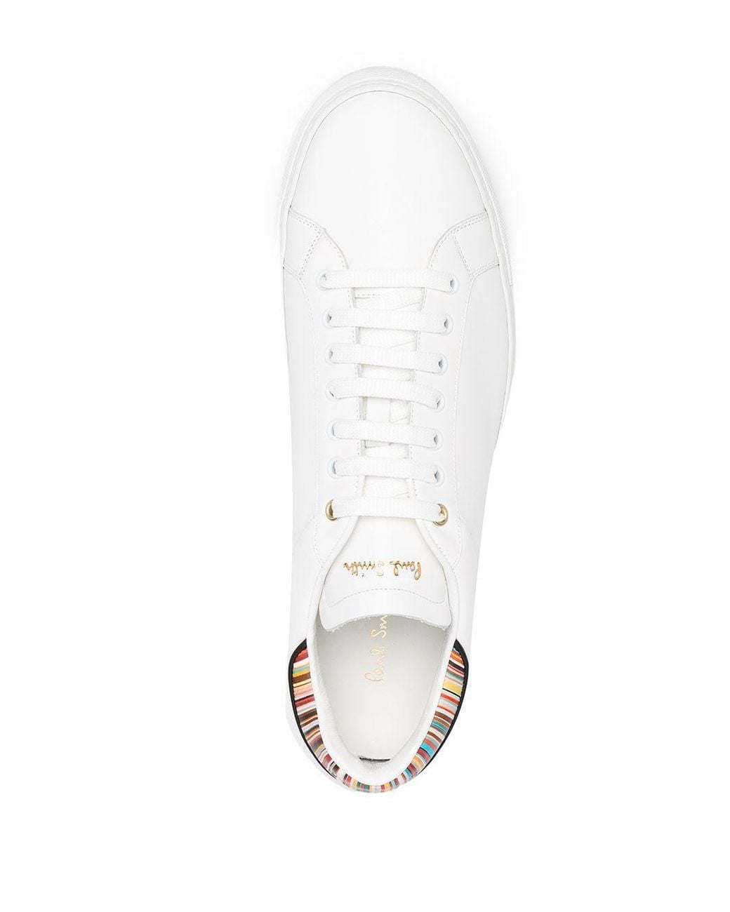 Paul Smith White Stripe-Detailed Lace-Up Sneakers for men