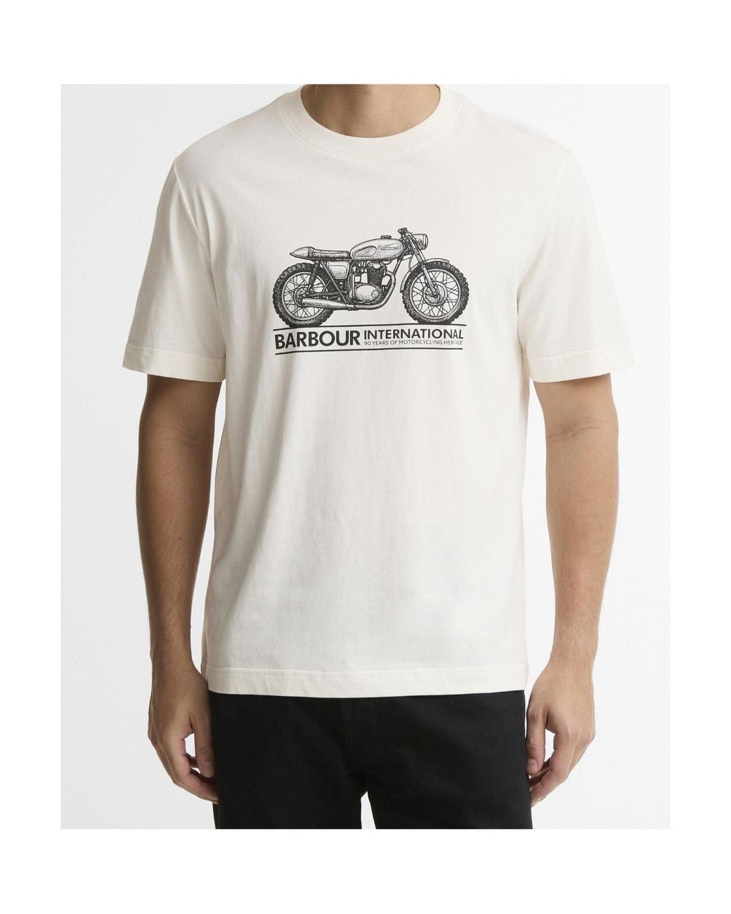 Barbour White Triton Graphic Crewneck Tshirt for men