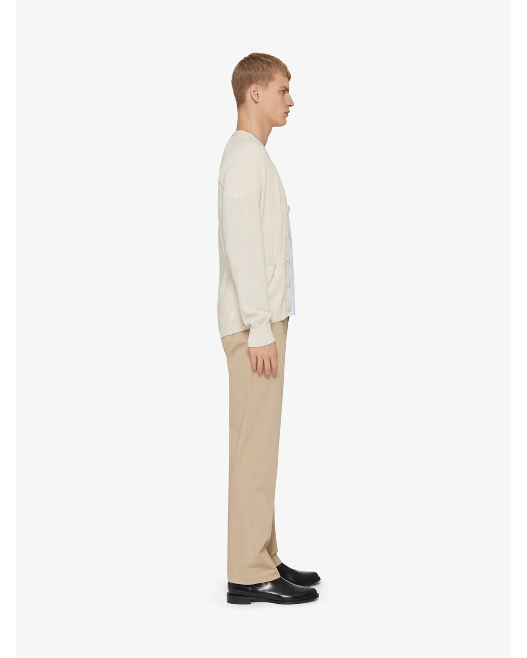 Givenchy White Button-Up Knit Cardigan for men
