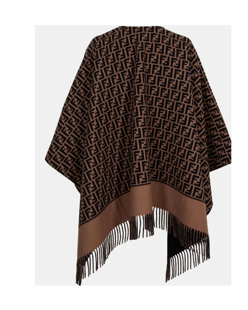 Fendi Brown Monogram Wool-Blend Pon
