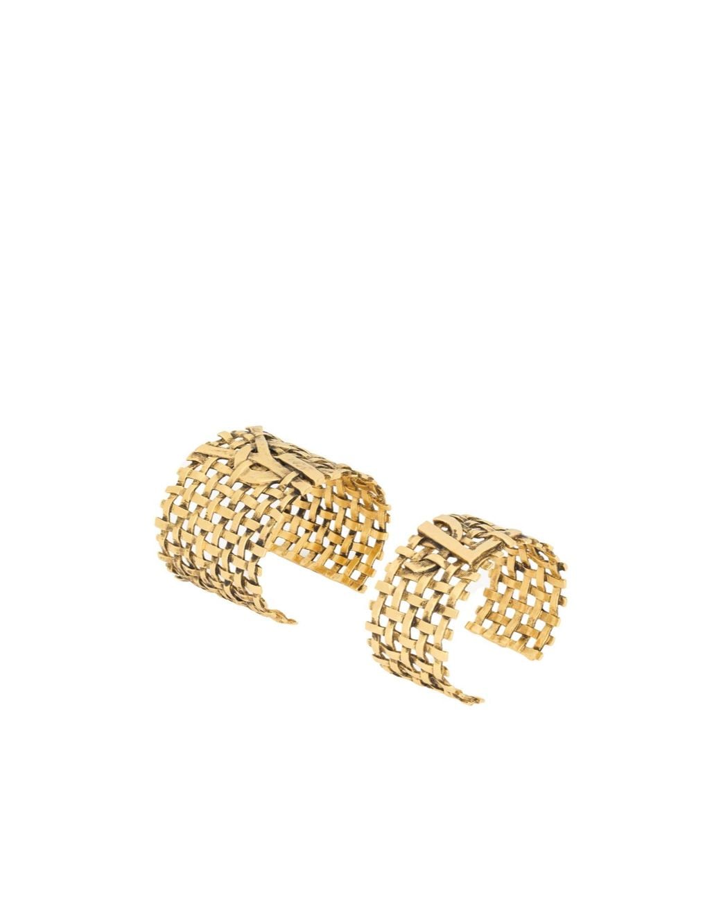 Saint Laurent Metallic Metal Braided Bracelet