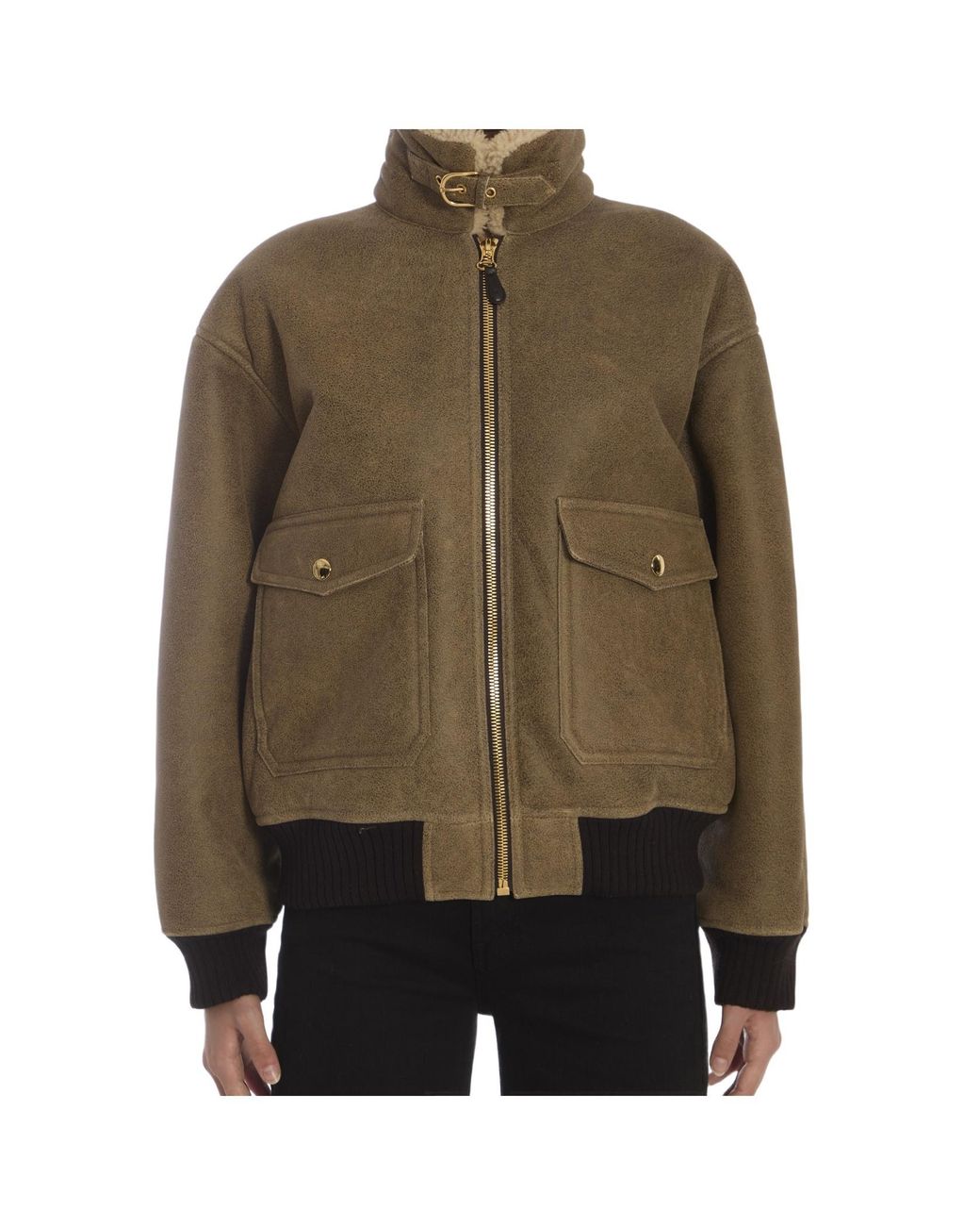 Céline Brown Long-Sleeved Leather Jacket