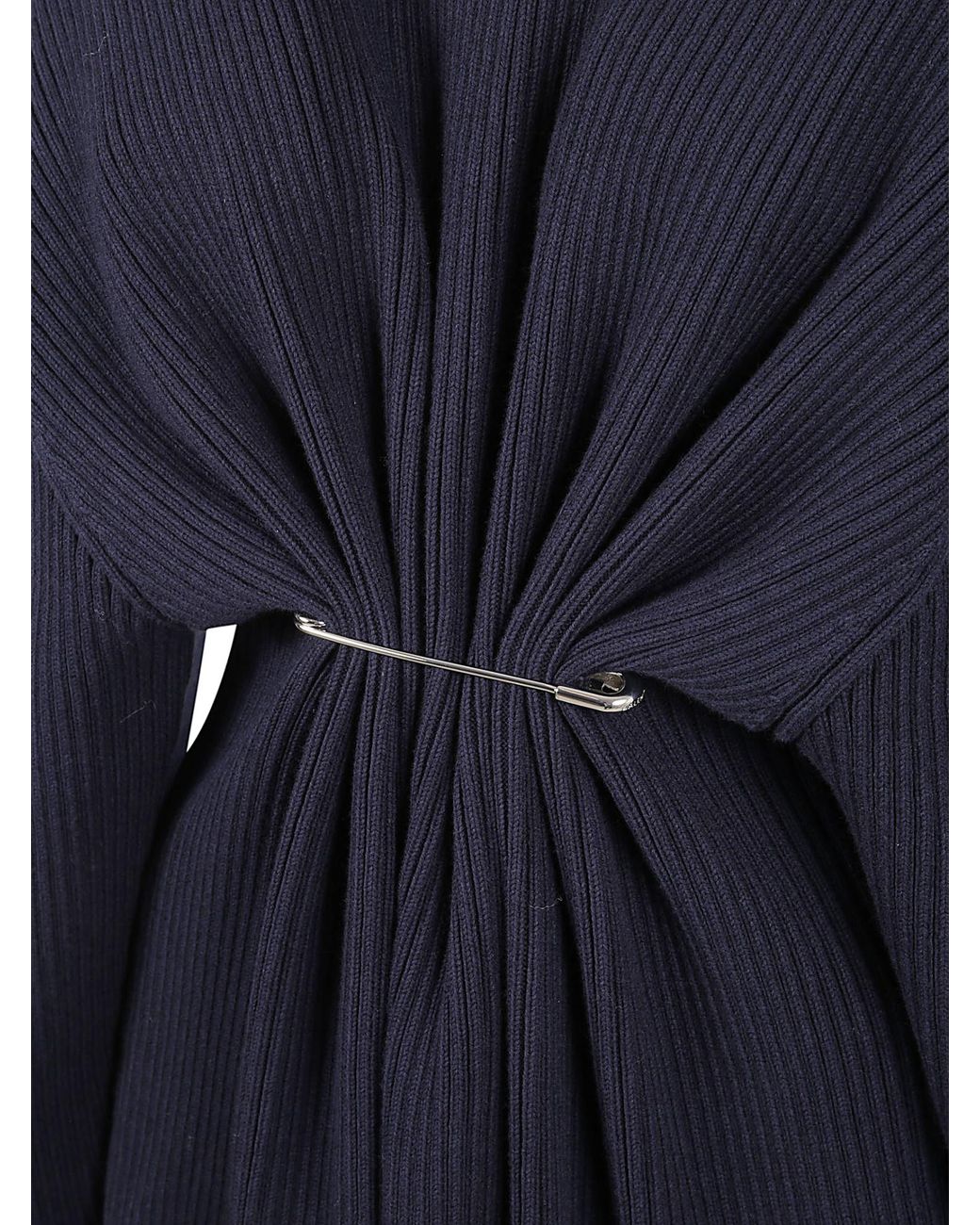 Balenciaga Blue Turtleneck Long-Sleeve Dress