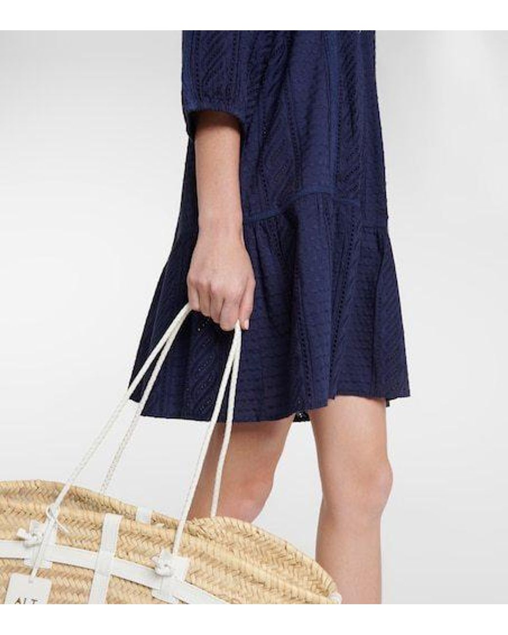 Melissa Odabash Blue Ashley Embroidered Minidress