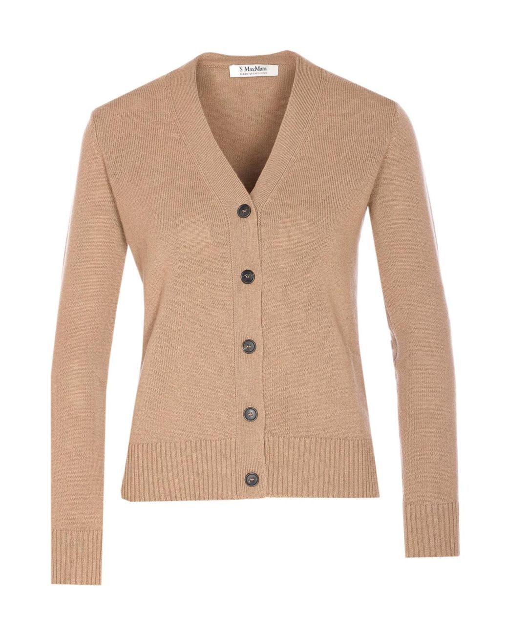 Max Mara Natural Apollo V-Neck Button-Up Cardigan