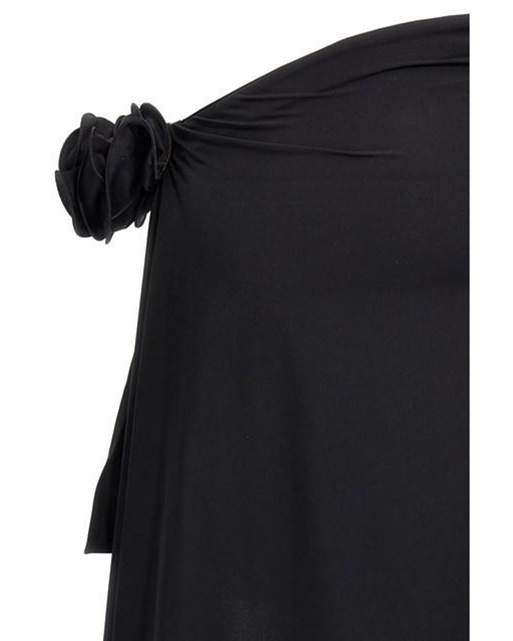 Magda Butrym Black Asymmetrical Draped Swim Skirt