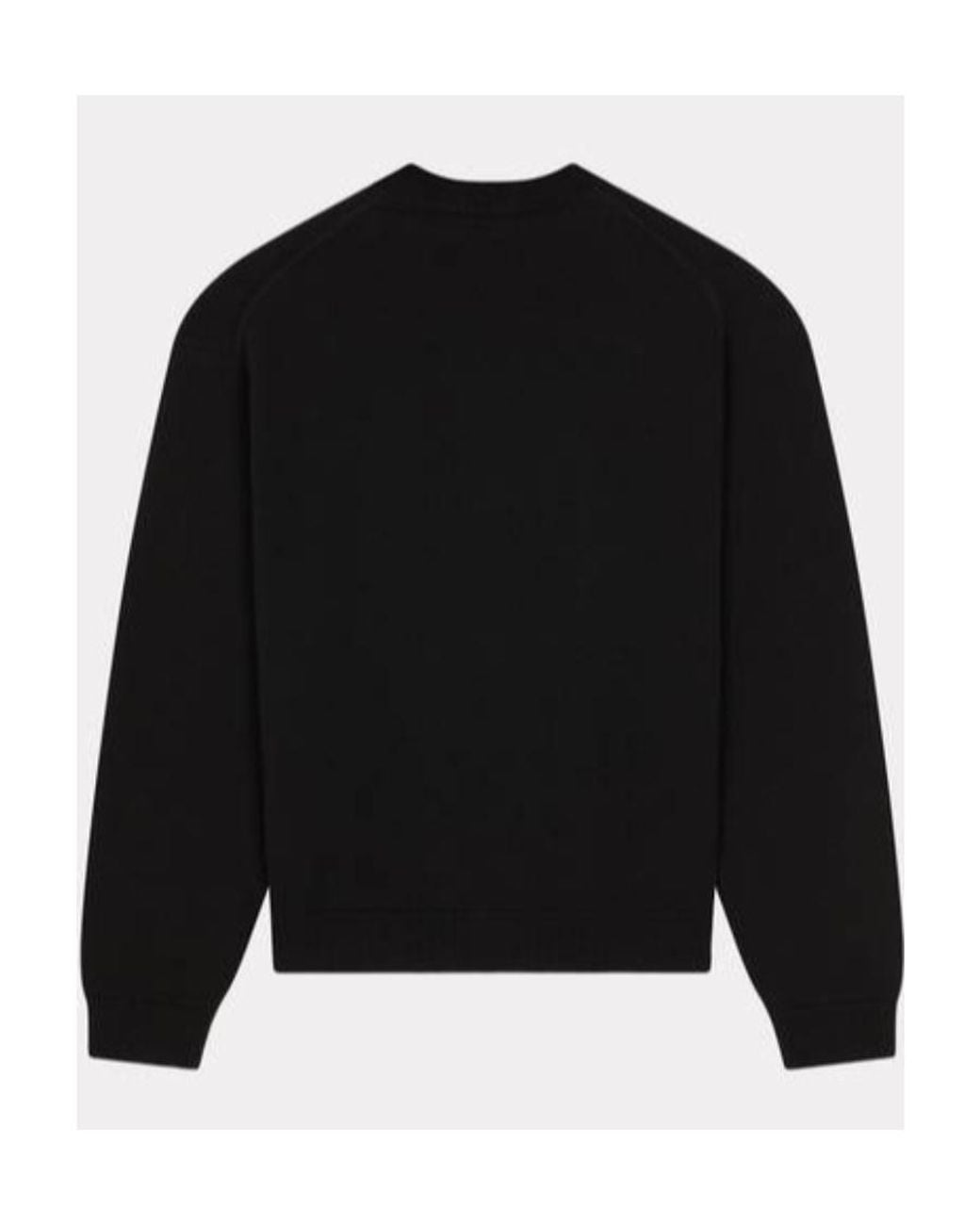 KENZO Black Logo Embroidered Ribbed-Knit Sweater for men
