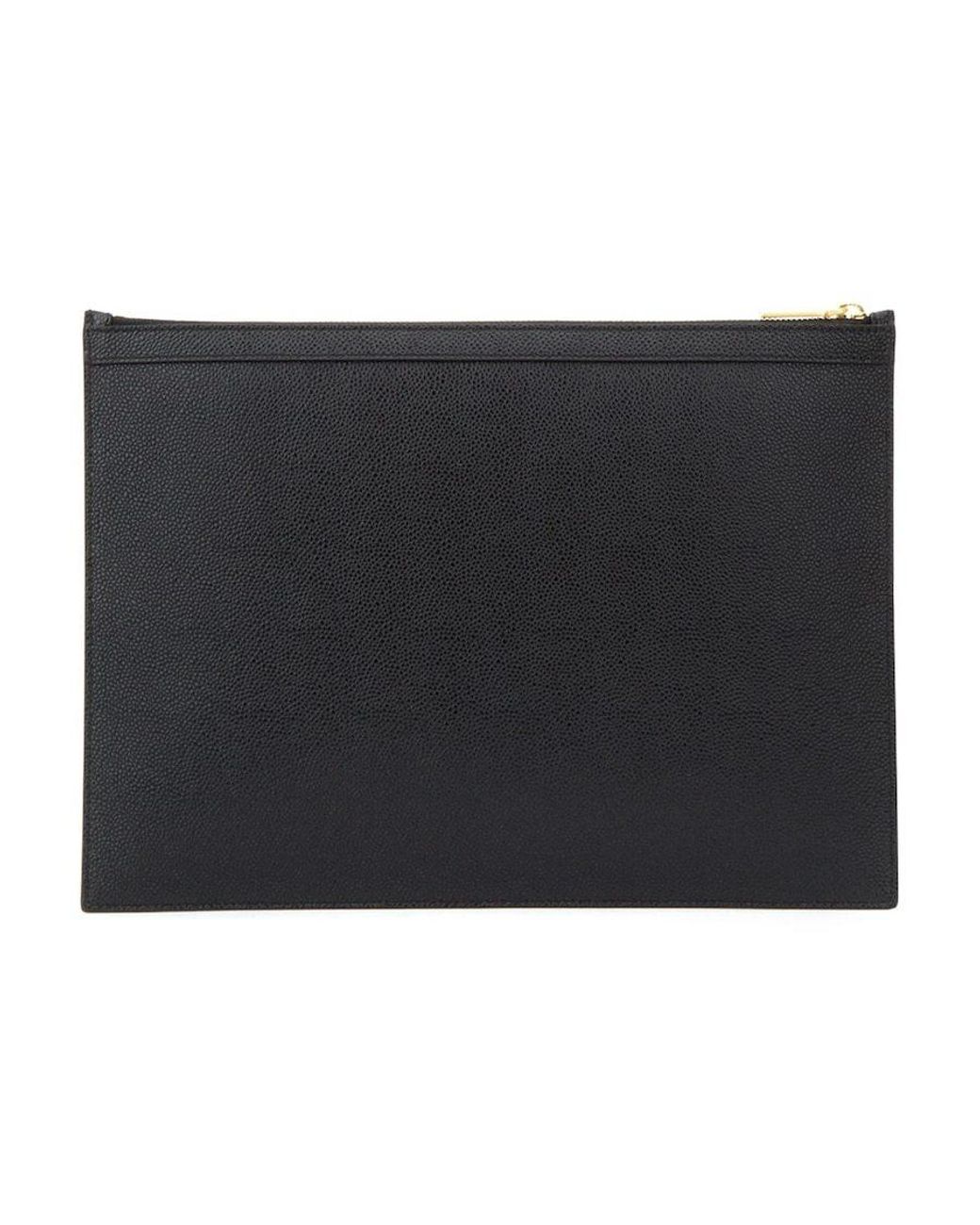 Thom Browne Black Logo Printed Document Holder for men