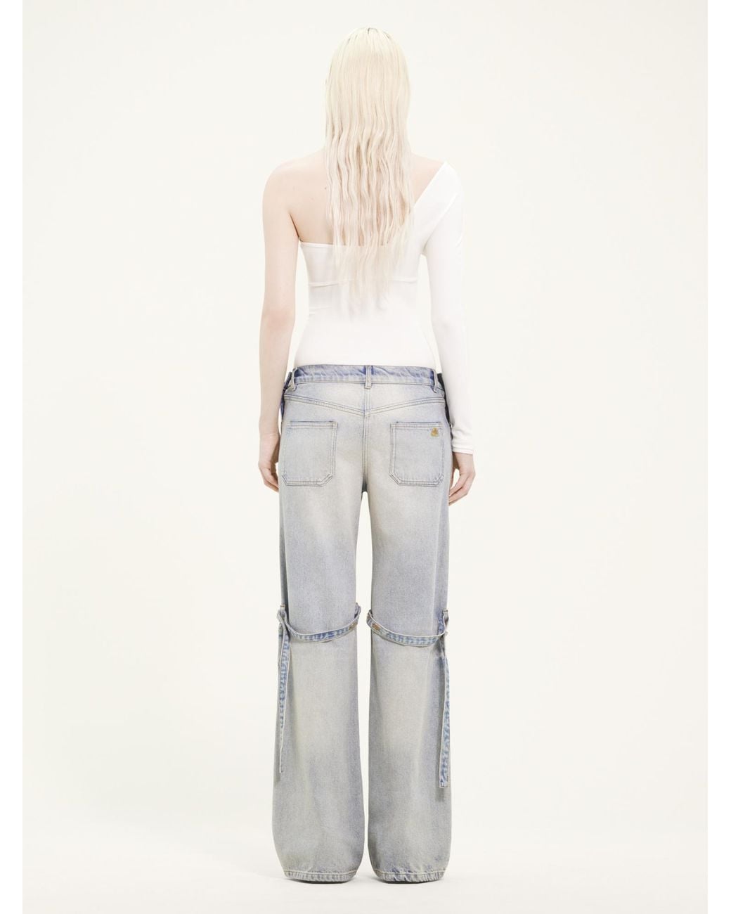 Courreges White Twist-Detail Crepe Top