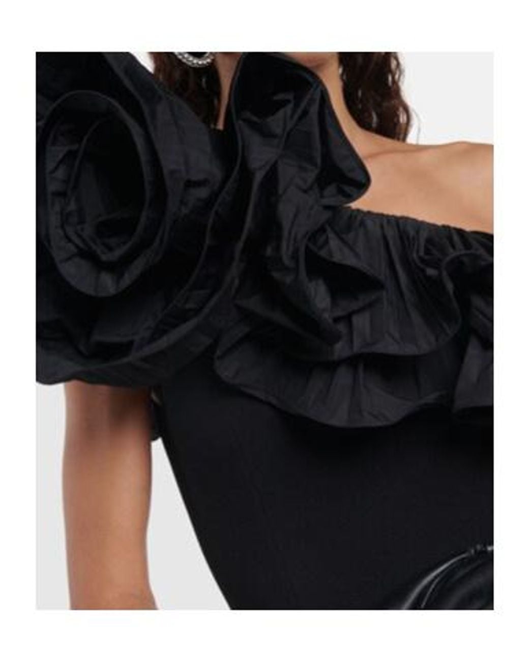 Rebecca Vallance Black Chloe One-Shoulder Gown