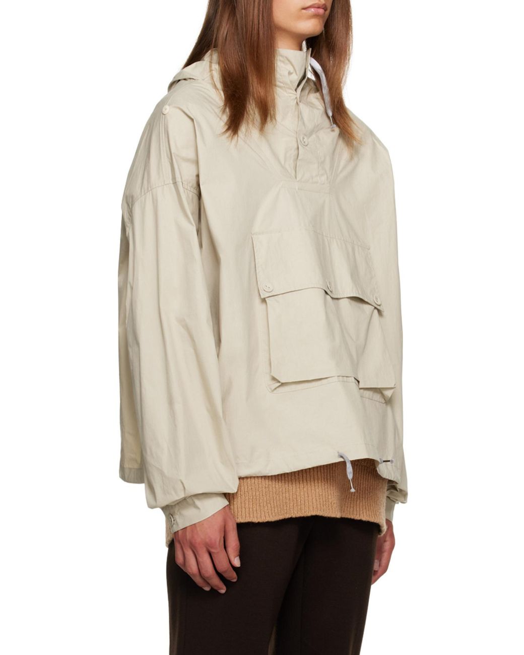 Maison Margiela Natural Drawstring Hooded Performance Jacket for men