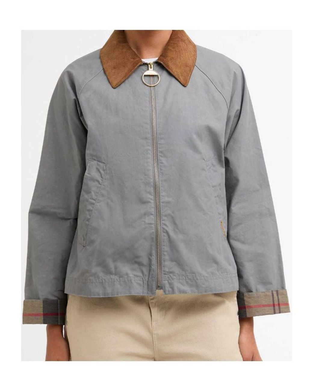 Barbour Gray Catlin Corduroy-Collar Jacket
