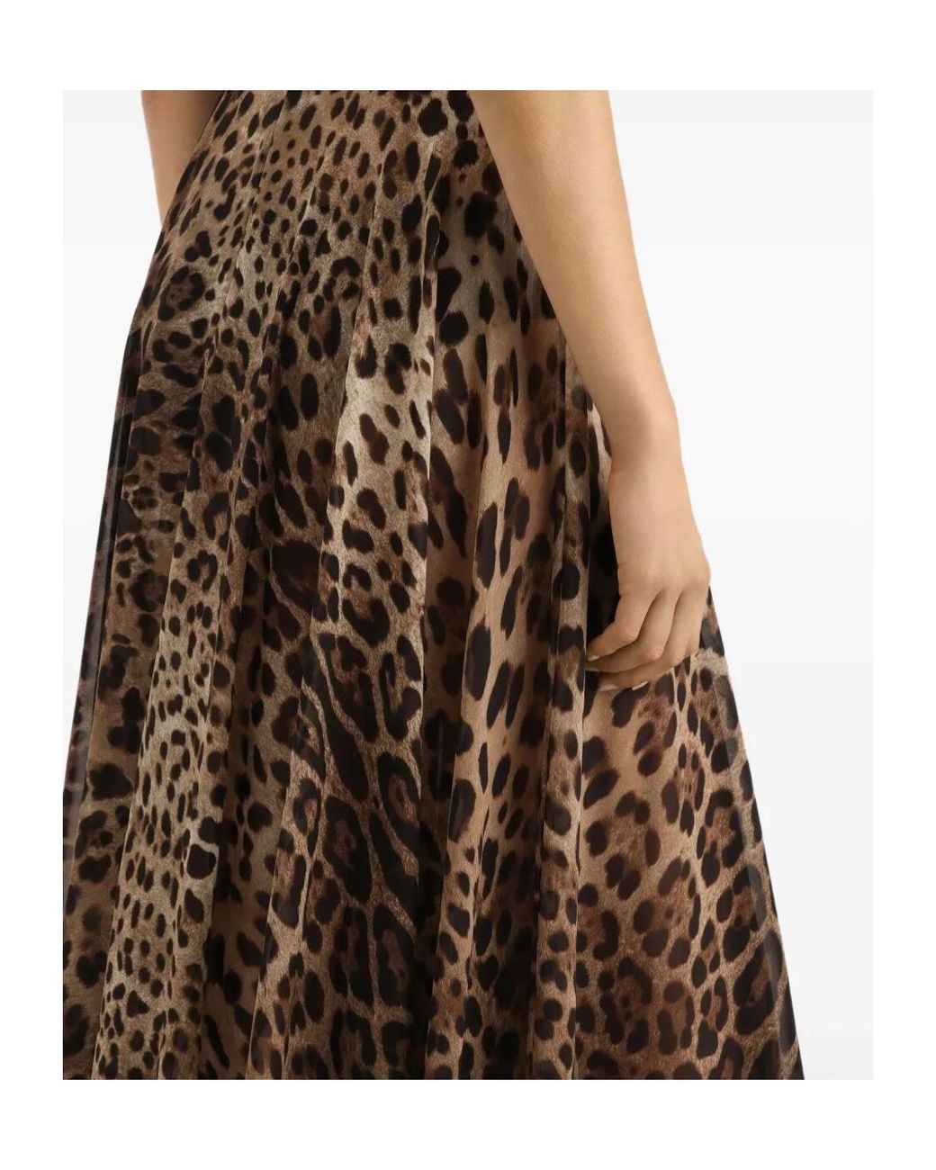 Dolce & Gabbana Brown Beige Silk Long Skirt
