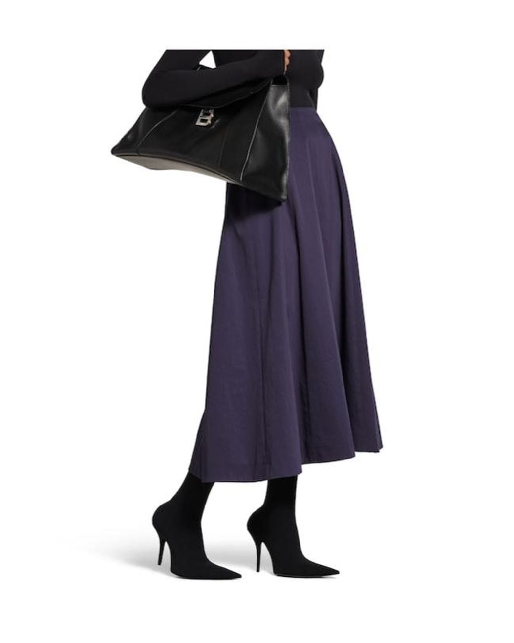 Balenciaga Purple Flared Midi Skirt