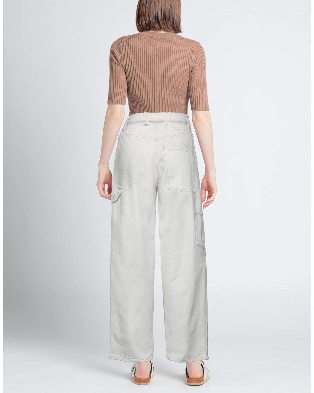 Maison Margiela White Solid Color Casual Pants