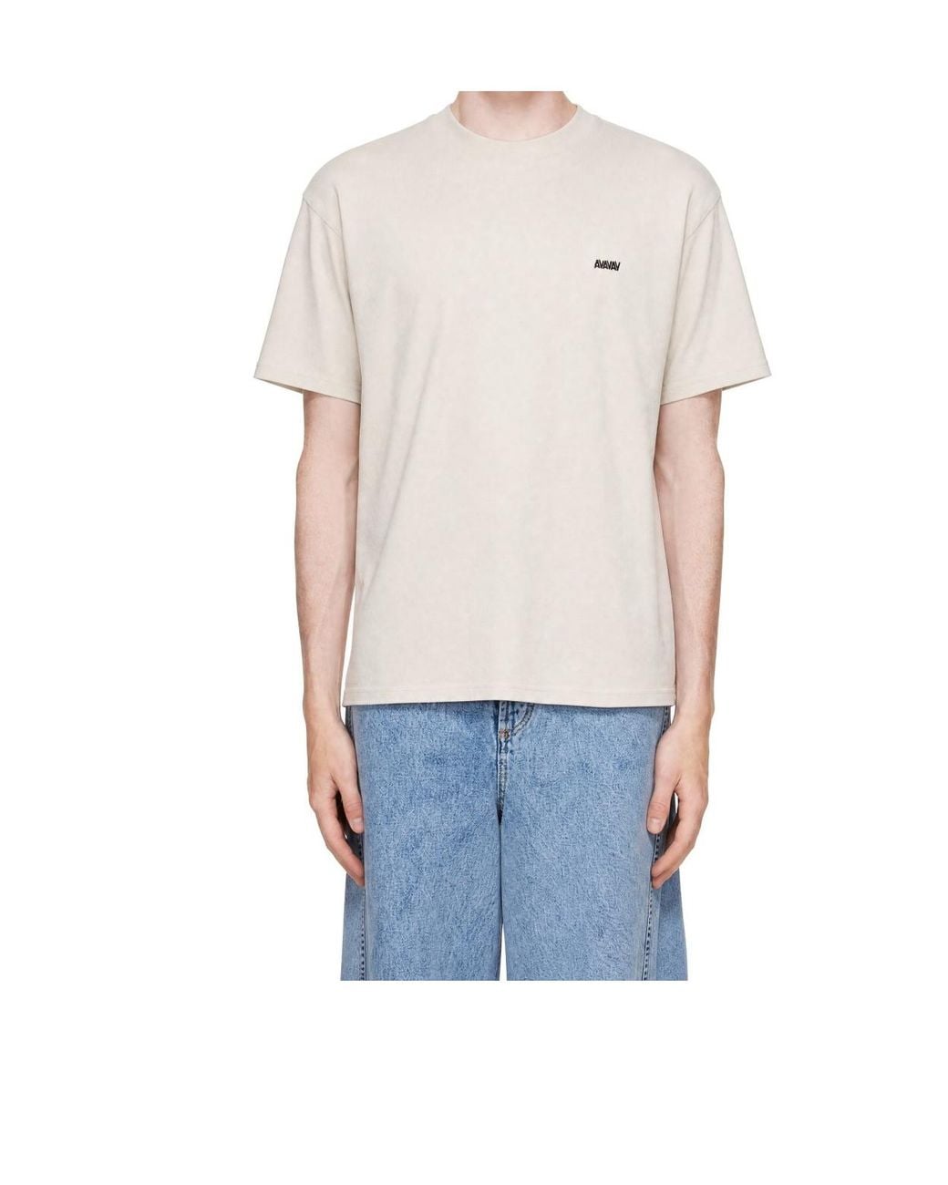 AVAVAV Blue Ribbed Crew-Neck T-Shirt for men