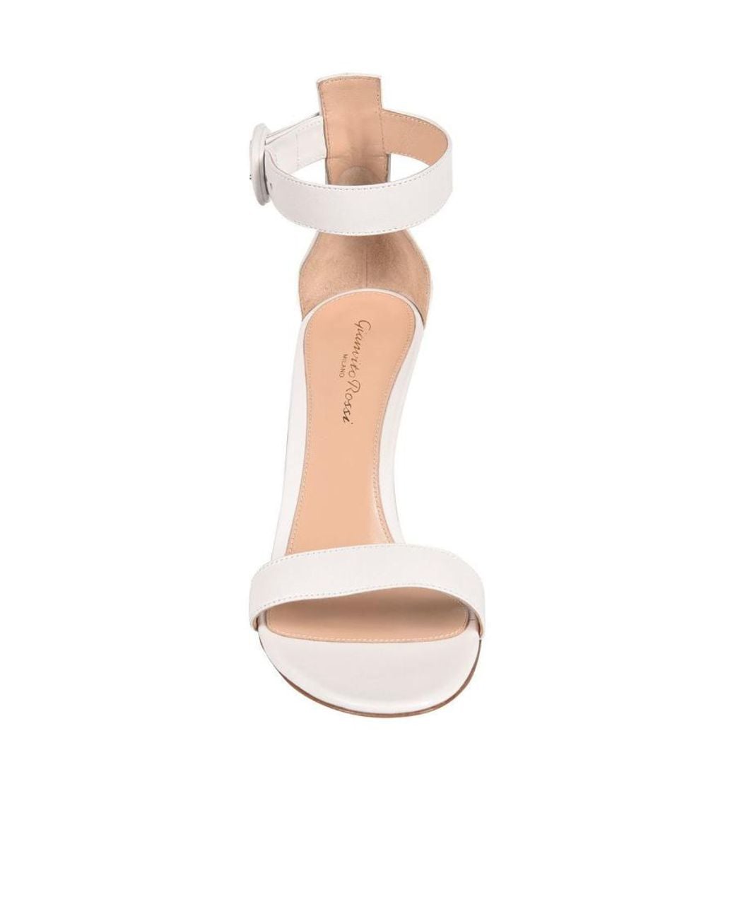 Gianvito Rossi White Portofino Ankle Buckled Sandals