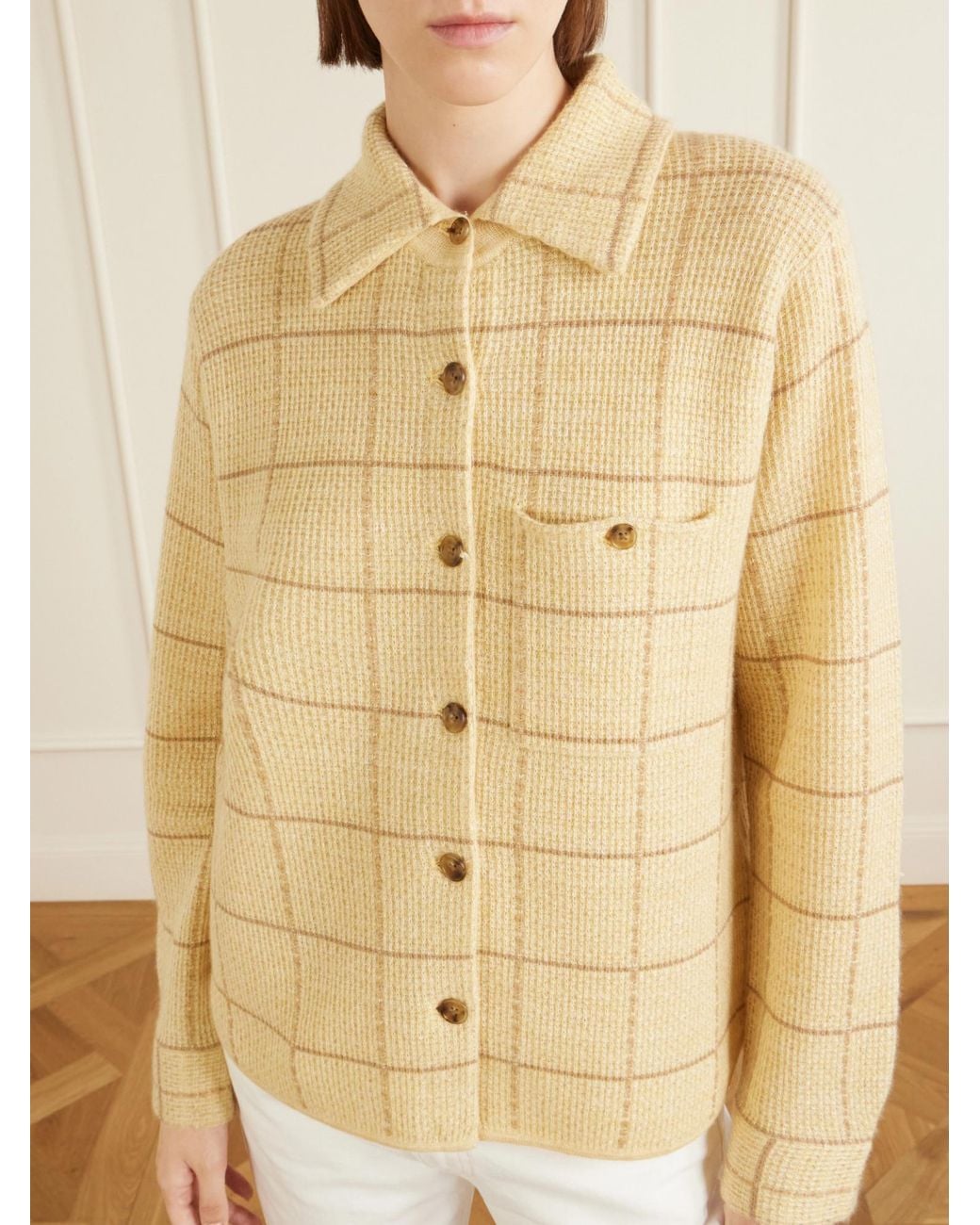 Guest In Residence Natural Plaid Long-Sleeve Shirt