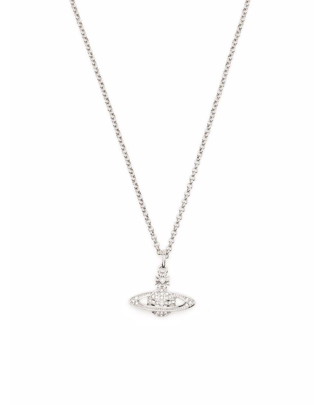 Vivienne Westwood White Enamel Orb Charm Necklace for men