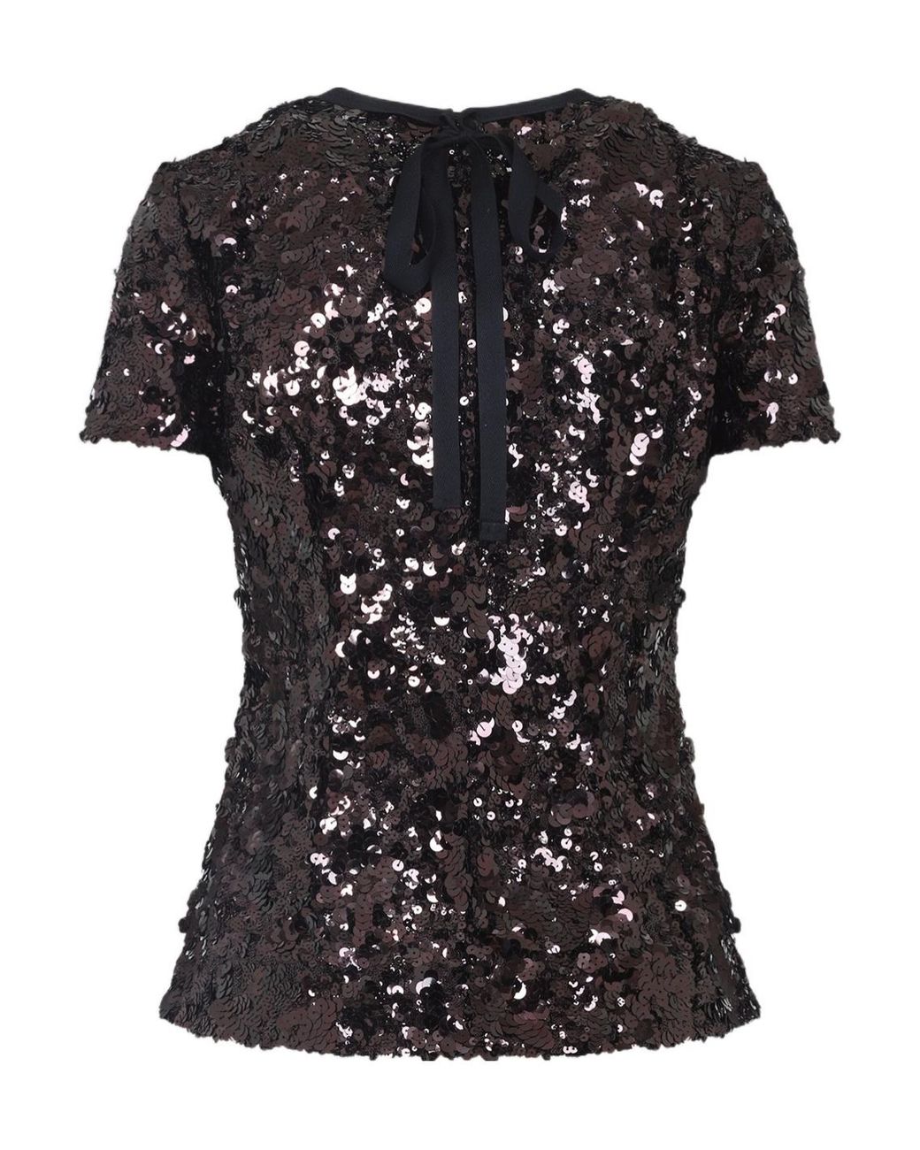 Prada Black Sequin Embellished Crewneck T-Shirt