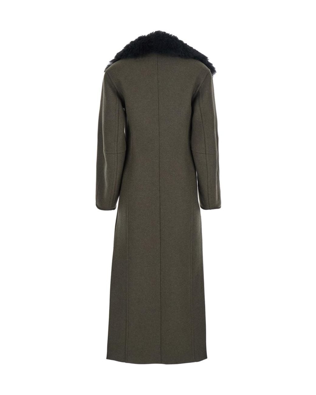 Blumarine Multicolor Single-Breasted Shearling Detailed Coat