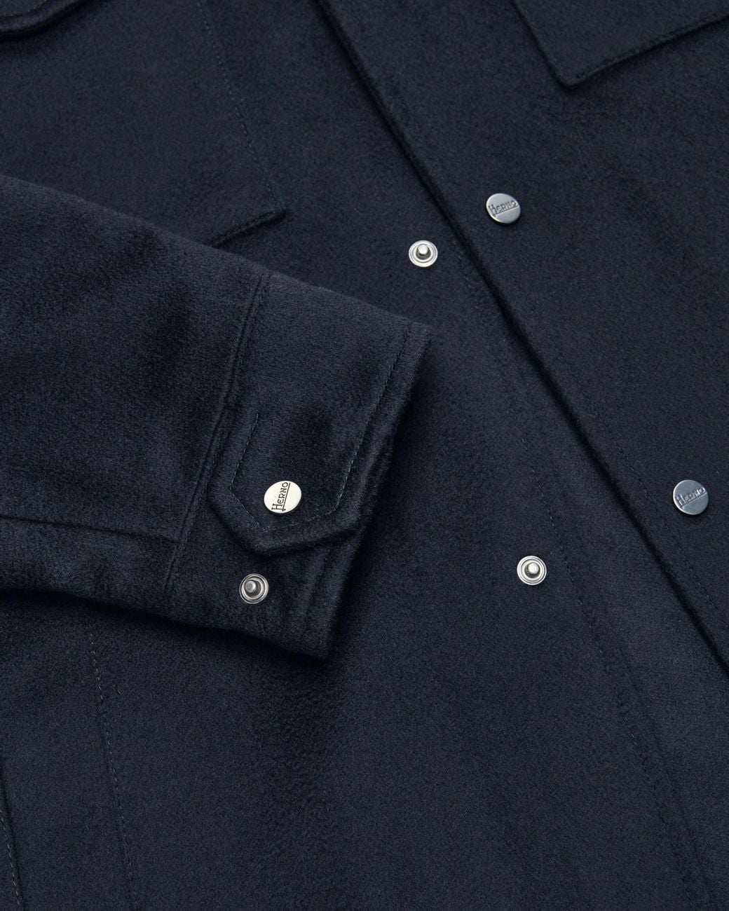Herno Blue Snap-Button Overshirt Jacket for men