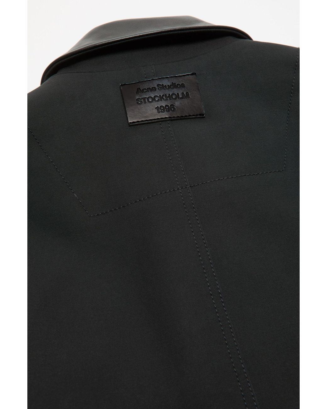 Acne Black Bomber With Leather Collar for men