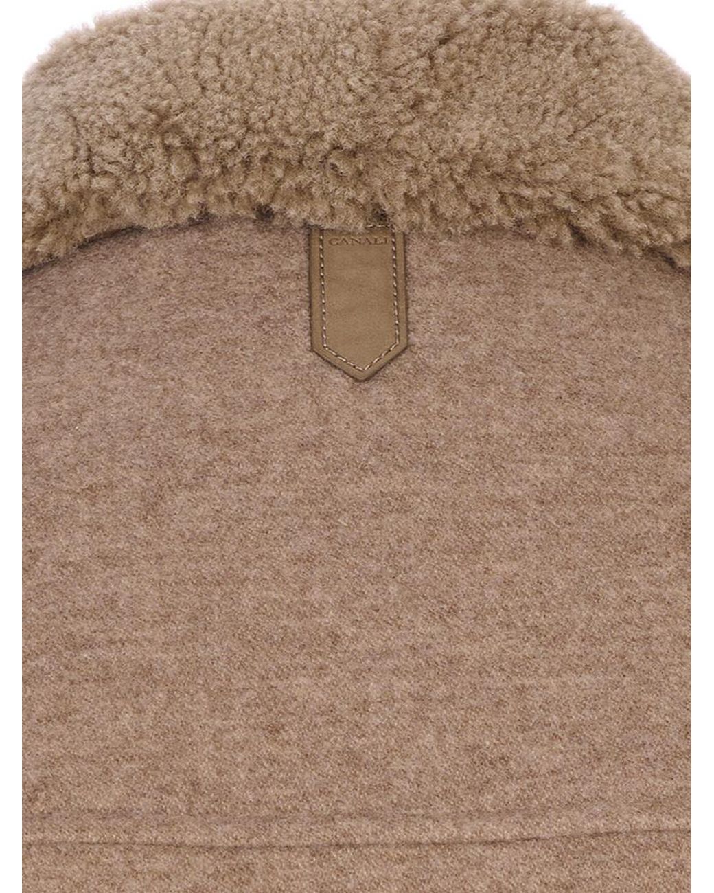 Canali Brown Shearling-Collar Jacket for men