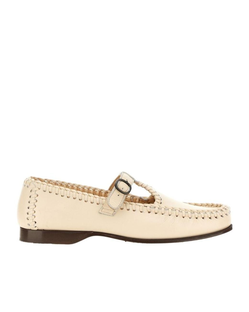 Hereu Natural Alcover T-Bar Strap Moccasins