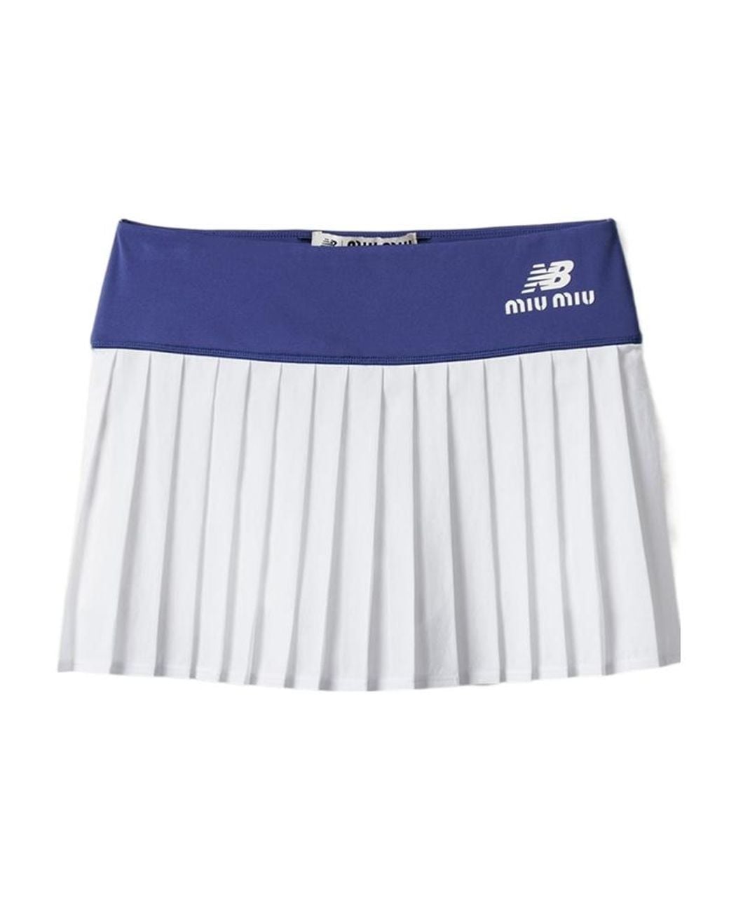 Miu Miu Blue Stretch Technical Jersey Pleated Miniskirt
