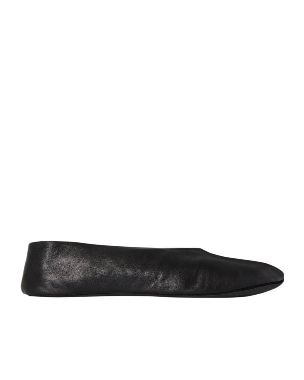 The Row Black Stella Slip-On Ballet Flats