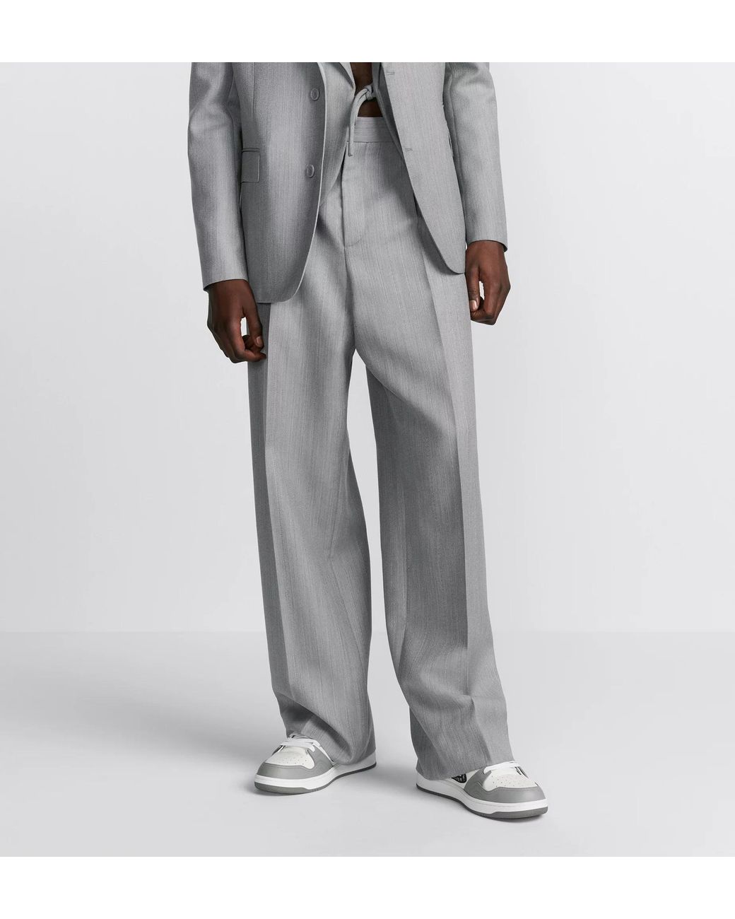 Dior Gray Homme Regular Fit Straight-Leg Trousers for men