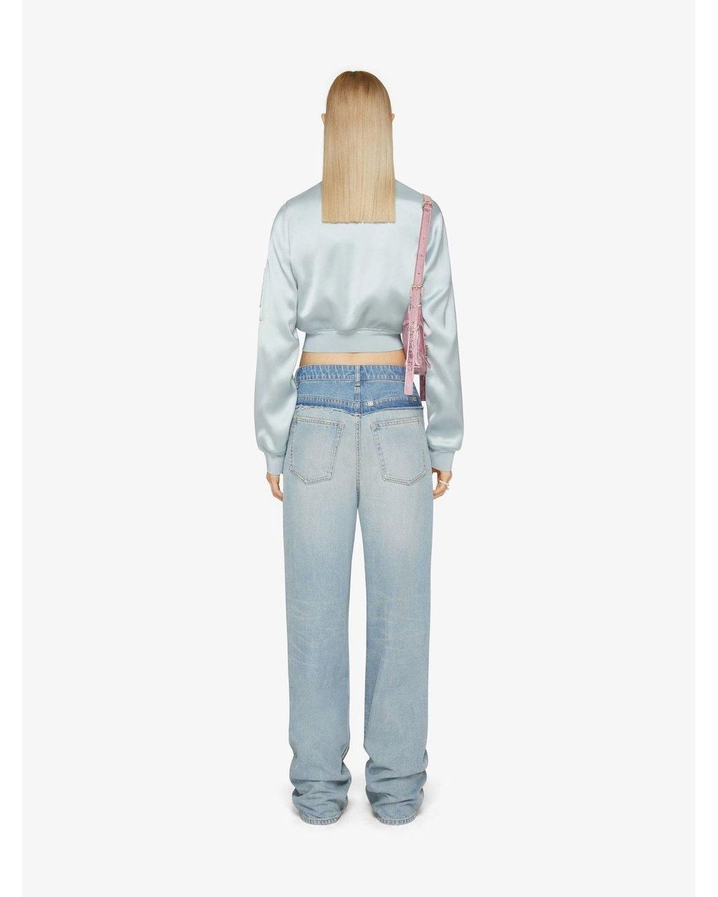 Givenchy Blue Frayed Edge Wide-Leg Jeans