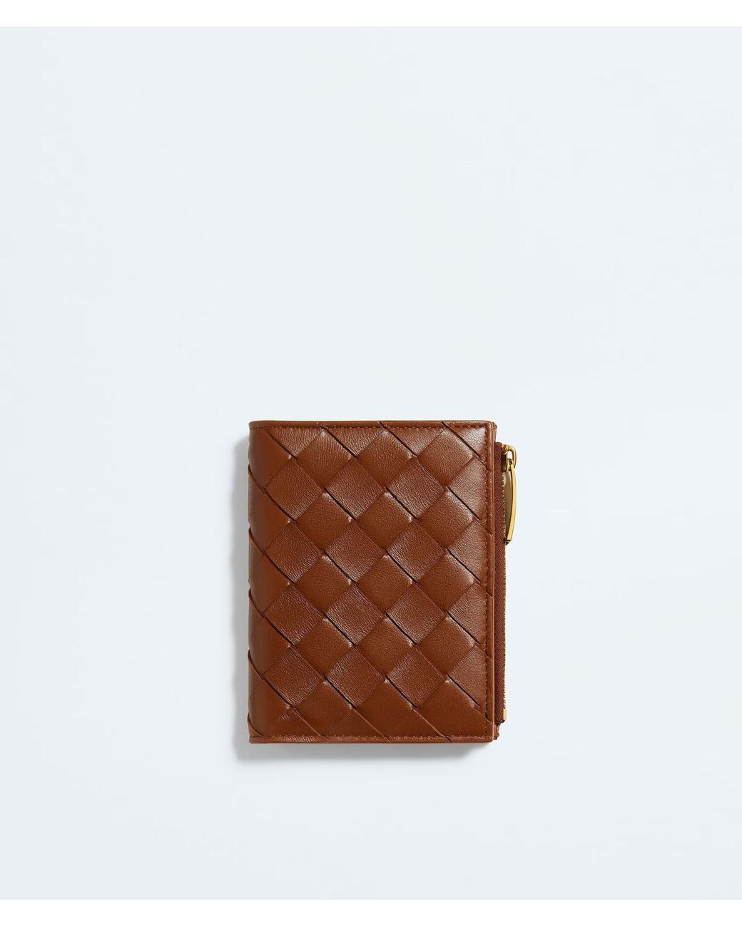 Bottega Veneta Brown Intrecciato Small Bi-Fold Wallet