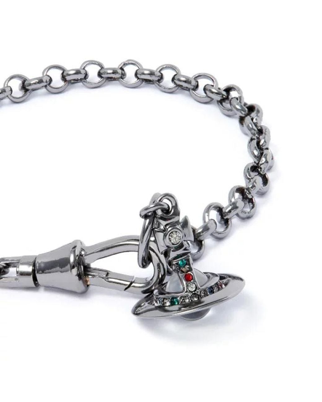 Vivienne Westwood White Petite Orb Chain Bracelet